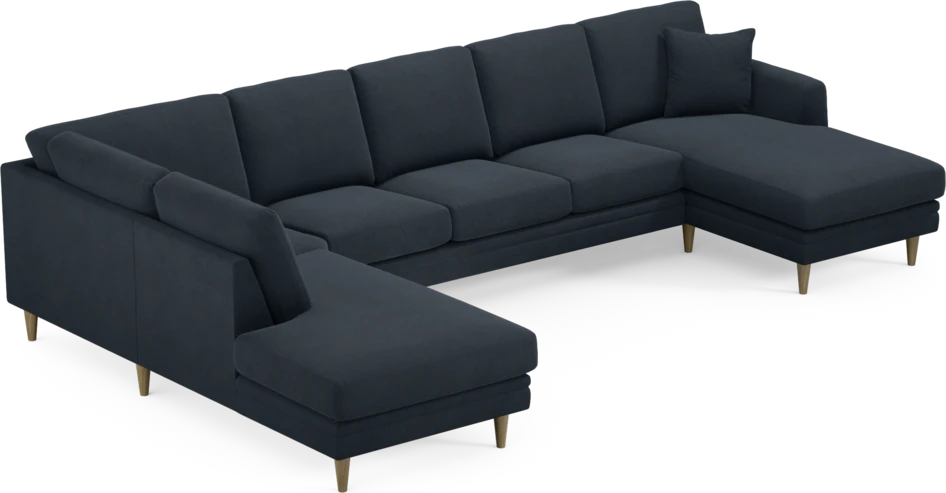 Eden - 3-sits soffa med divan vänster och schäslong höger - Blå