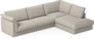 Cherrie Klädsel -  3-sits soffa med divan höger - Grå