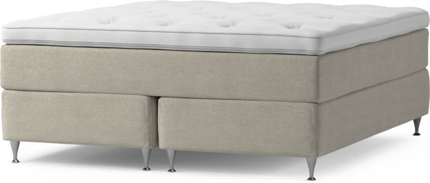 Delux Exclusive - Kontinentalsäng, dubbelsäng med bäddmadrass och sängben - Beige