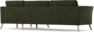 Bridge - 3-sits soffa med schäslong höger - Grön