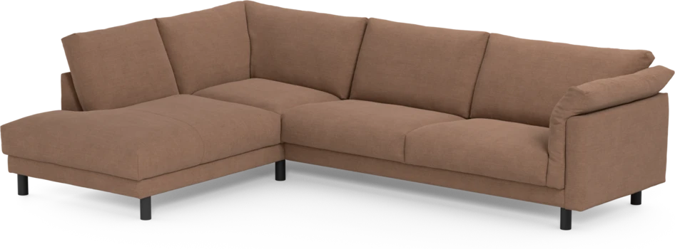 Cherrie - 3-sits soffa med divan vänster, fast klädsel - Orange