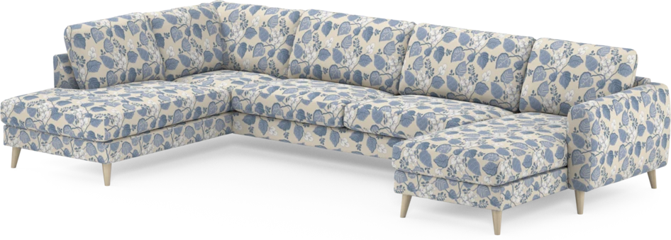Bridge - 3-sits soffa med divan vänster och schäslong höger - Blå