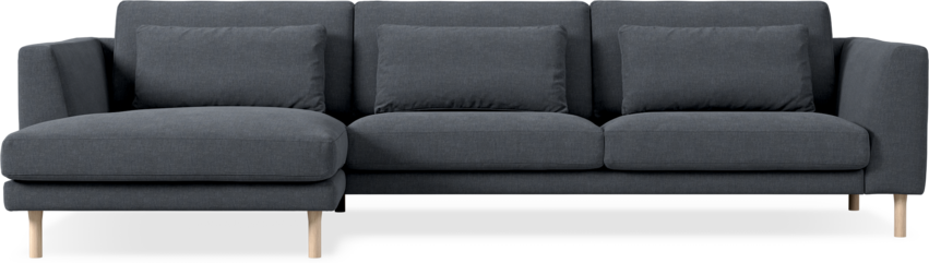 Willow - 3-sits soffa med schäslong vänster, fast klädsel - Blå