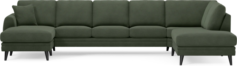 Eden - 3-sits soffa med schäslong vänster och divan höger - Grön