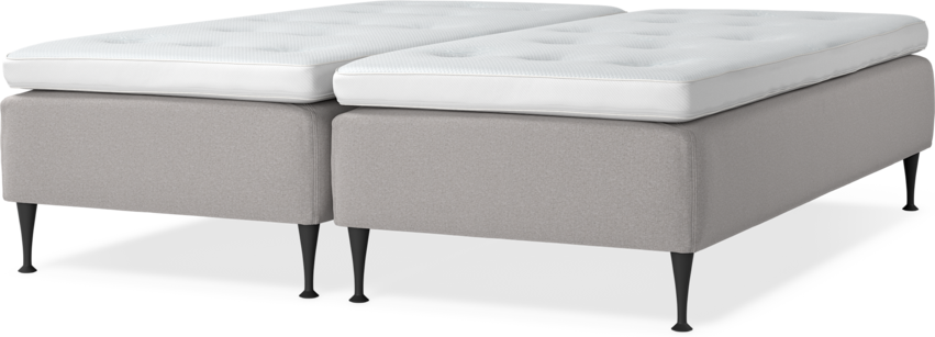 Delux Sense - Ramsäng, dubbelsäng med bäddmadrass - Grå