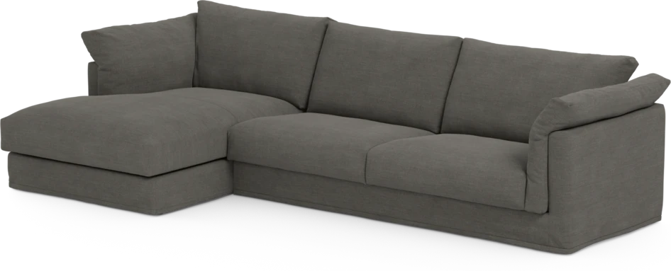 Cherrie - 3-sits soffa med schäslong vänster, med kappa - Grå