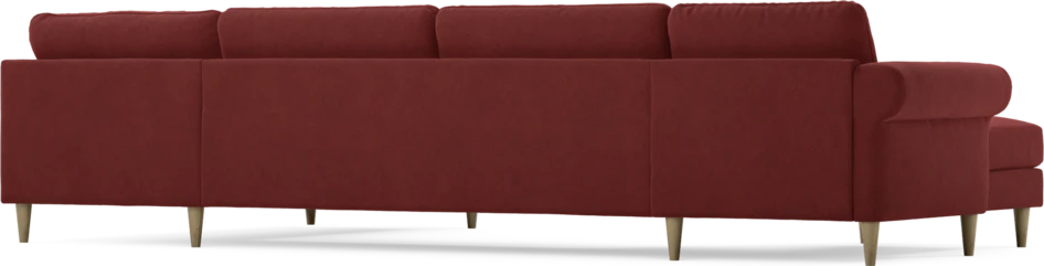 Bridge - 3-sits soffa med schäslong vänster och divan höger - Röd