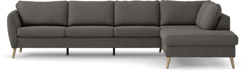 County - 3-sits soffa med divan höger - Brun