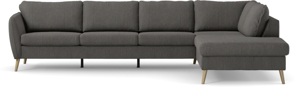 County - 3-sits soffa med divan höger - Brun