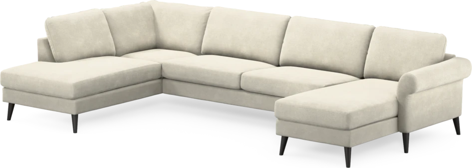 Bridge - 3-sits soffa med divan vänster och schäslong höger - Vit