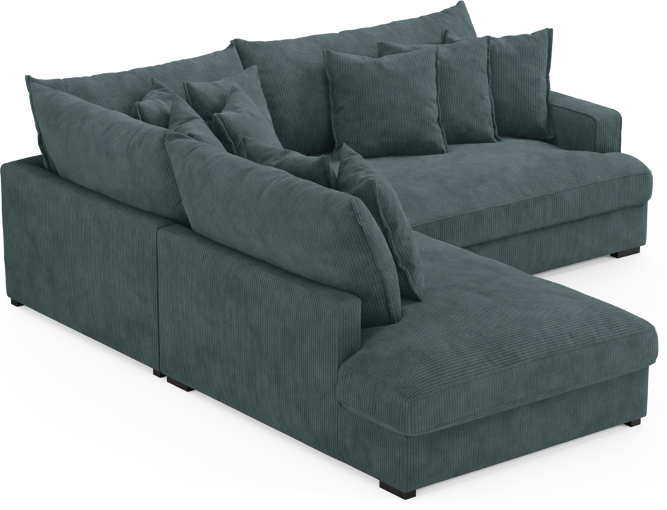 Rossi - 2-sits soffa med divan vänster - Blå