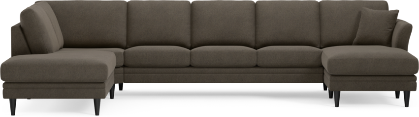 Eden - 3-sits soffa med divan vänster och schäslong höger - Brun