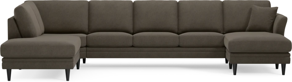 Eden - 3-sits soffa med divan vänster och schäslong höger - Brun