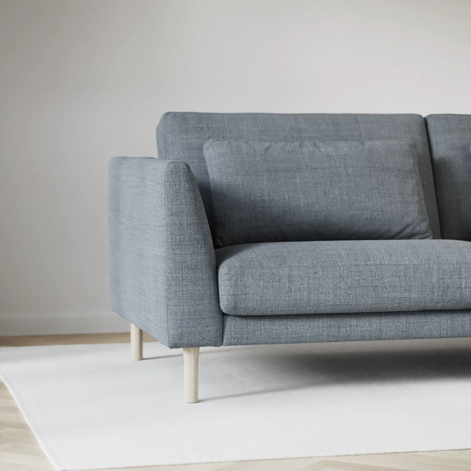 Willow - 3-sits soffa med divan höger, fast klädsel - Blå