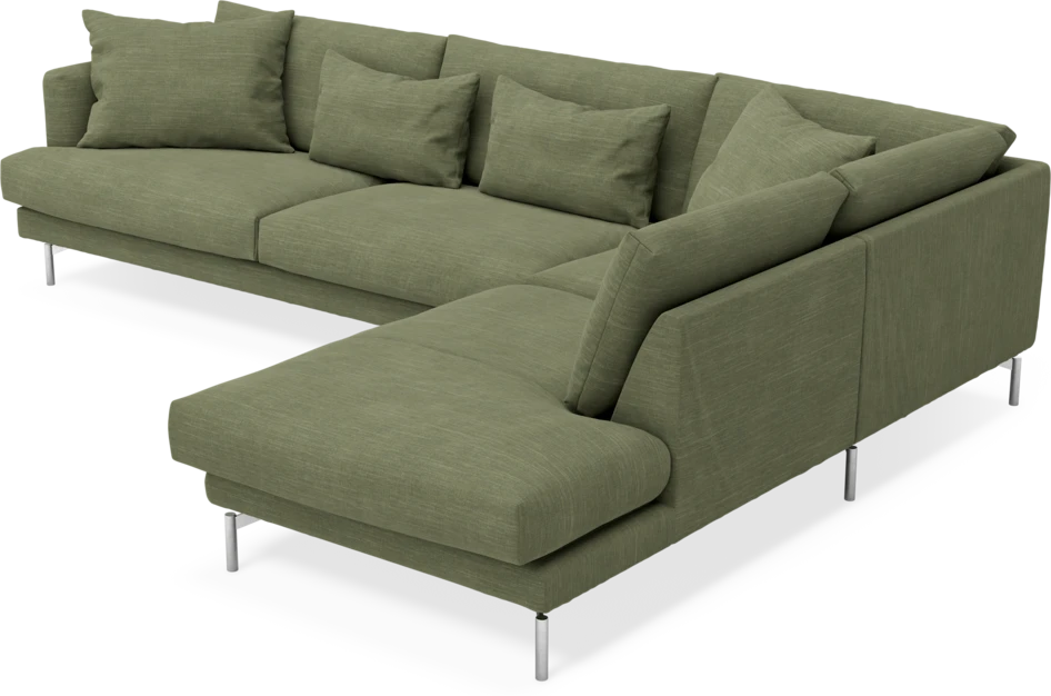 Harper - 3-sits soffa med divan höger - Grön