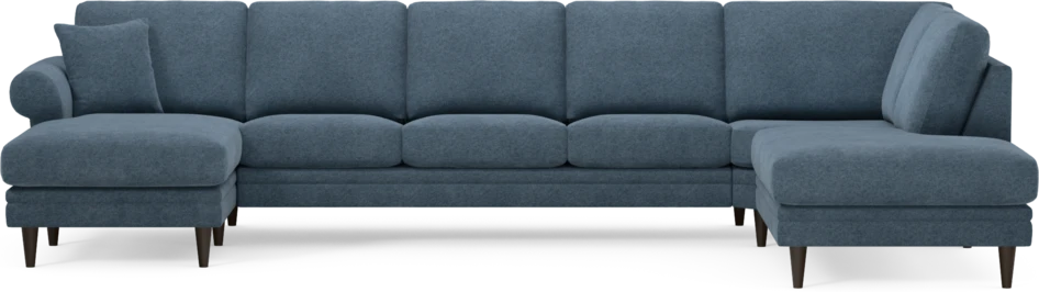Eden - 3-sits soffa med schäslong vänster och divan höger - Blå