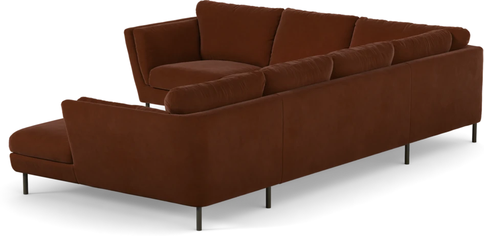 Madison Lux - Hörnsoffa med schäslong höger - Orange