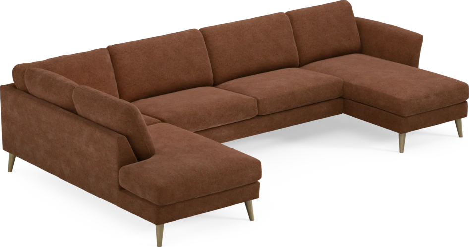 Bridge - 3-sits soffa med divan vänster och schäslong höger - Orange