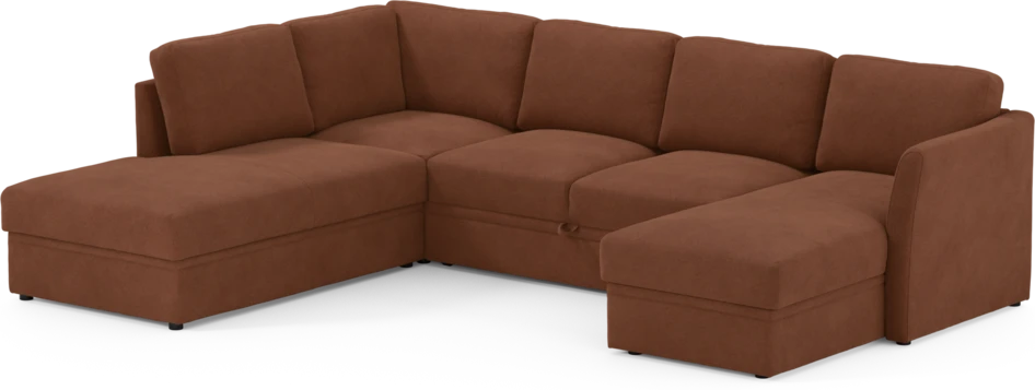 Öland - Bäddsoffa med divan vänster och schäslong höger - Orange