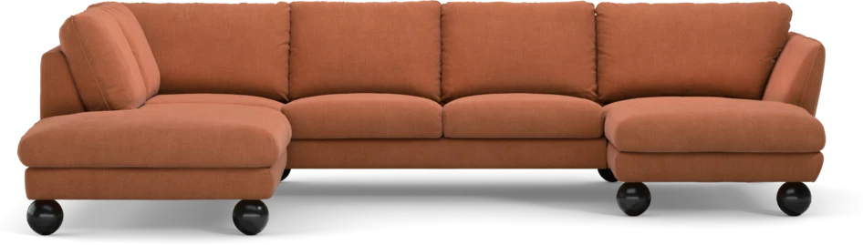 Madison Lux - 2-sits soffa med divan vänster och schäslong höger - Orange