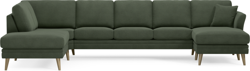Eden - 3-sits soffa med divan vänster och schäslong höger - Grön
