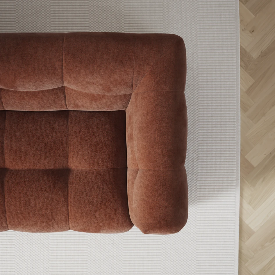 Bella - 3-sits soffa med divan höger - Orange