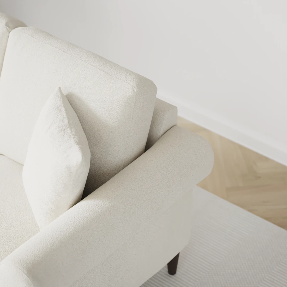 Eden - 2,5-sits soffa svängd - Vit