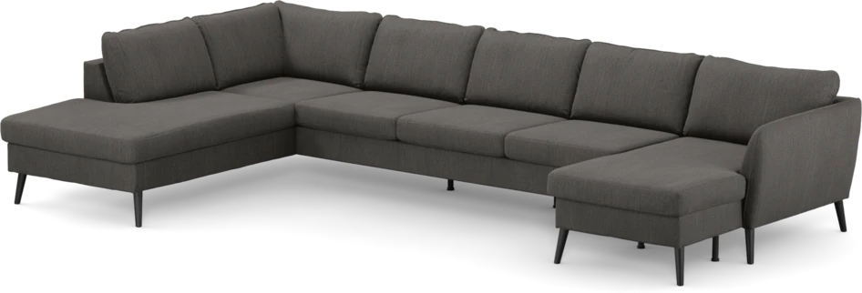 County - 4-sits soffa med divan vänster och schäslong höger - Brun