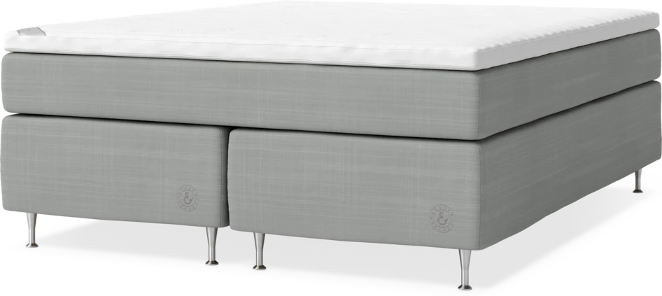 Cape Farewell Comfort - Kontinentalsäng, dubbelsäng med bäddmadrass och sängben - Grå