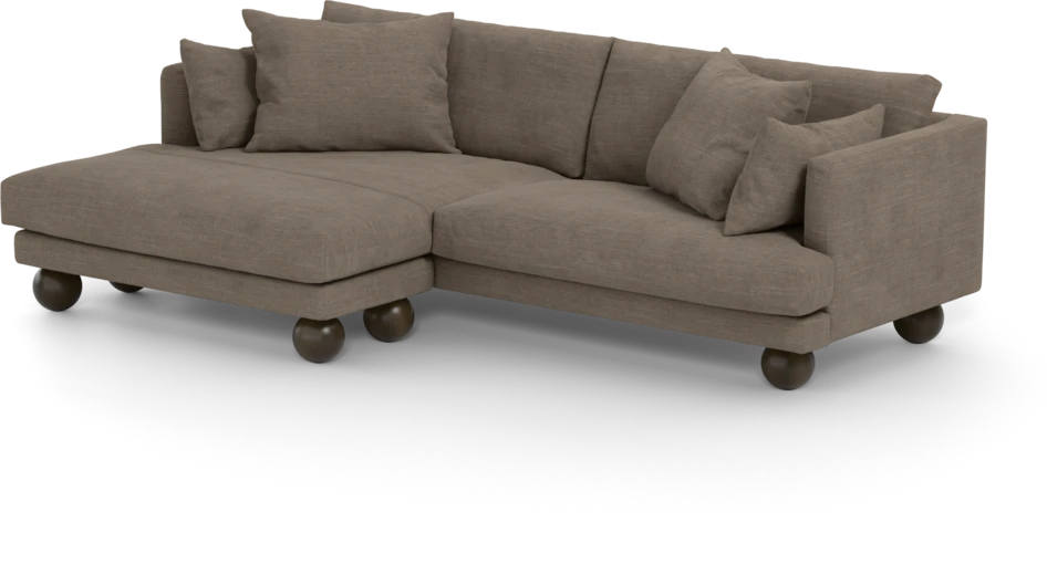 Harper - 4-sits med schäslong XL vänster - Brun