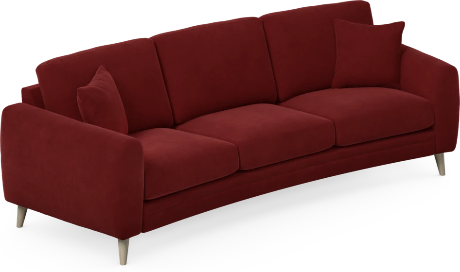 Eden - 3-sits soffa svängd - Röd