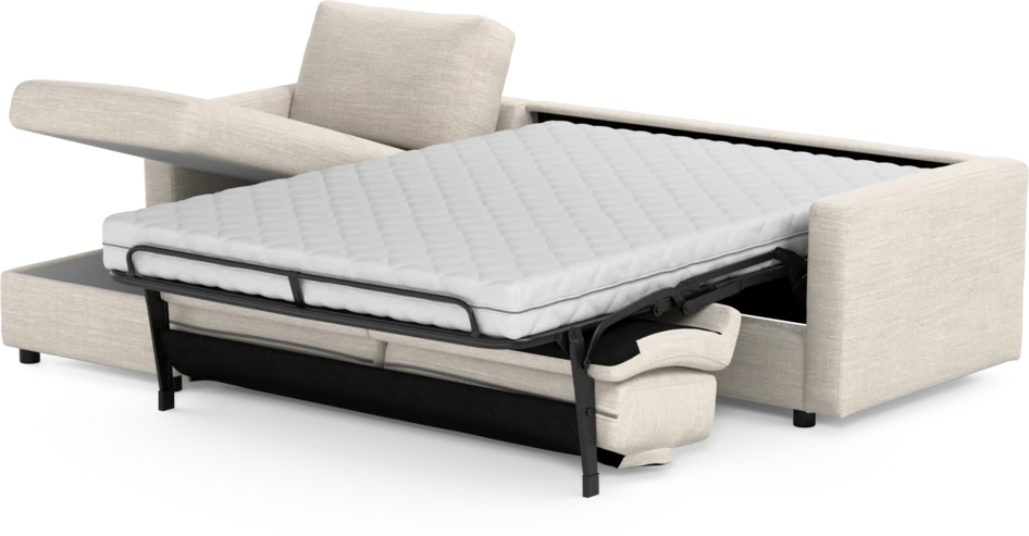 Lindö - Bäddsoffa 2,5-sits med schäslong, vändbar - Vit