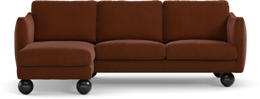 Madison Lux - 2-sits soffa med schäslong vänster - Orange