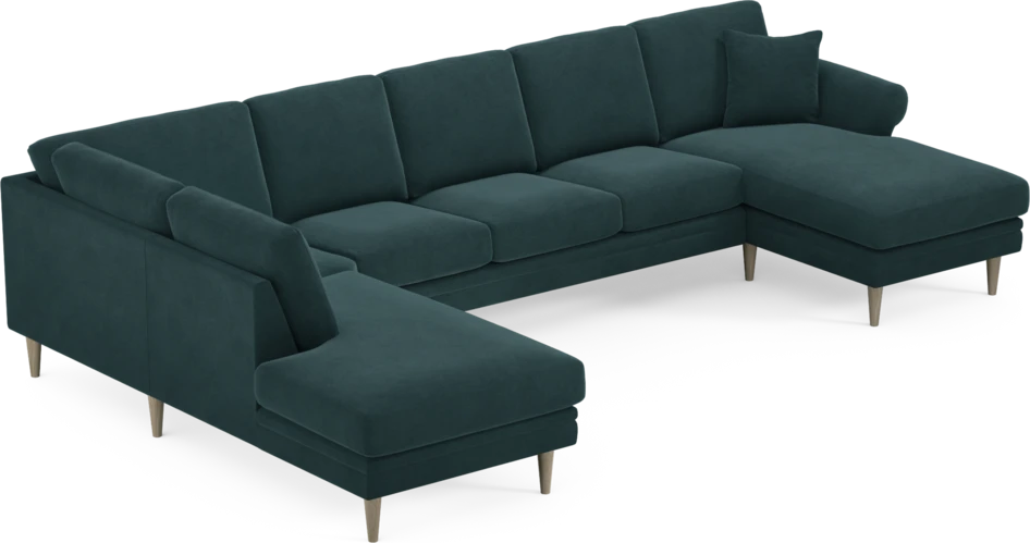 Eden - 3-sits soffa med divan vänster och schäslong höger - Blå