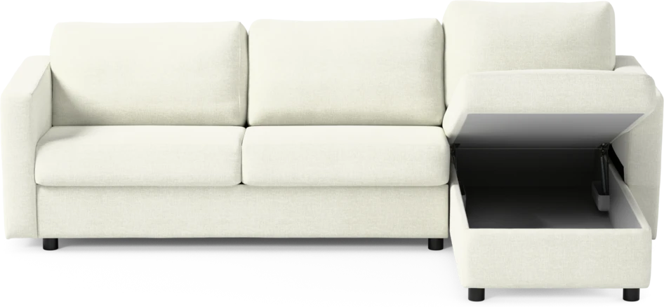 Lindö - Bäddsoffa 2,5-sits med schäslong, vändbar - Vit