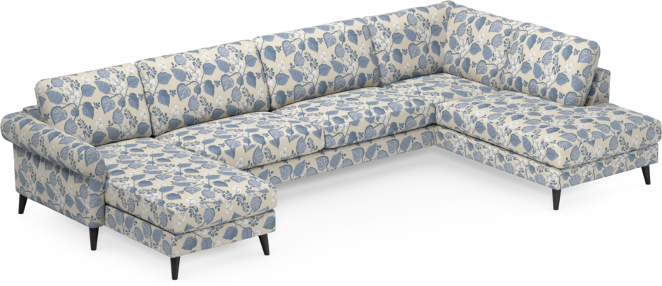 Bridge - 3-sits soffa med schäslong vänster och divan höger - Blå