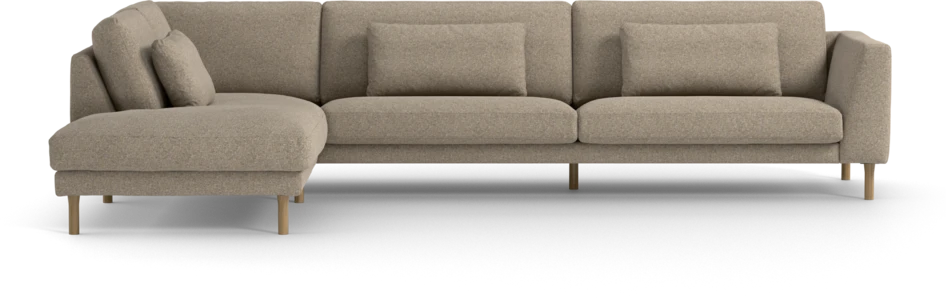 Willow - 4-sits soffa med divan vänster, fast klädsel - Beige