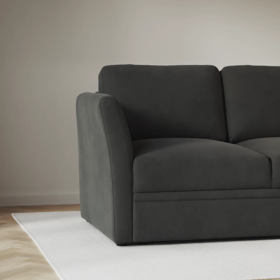 Öland - Bäddsoffa 3-sits, längsbäddad - Grå