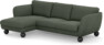 Madison Lux - 2-sits soffa med schäslong vänster - Grön