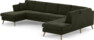 Eden - 3-sits soffa med schäslong vänster och divan höger - Grön