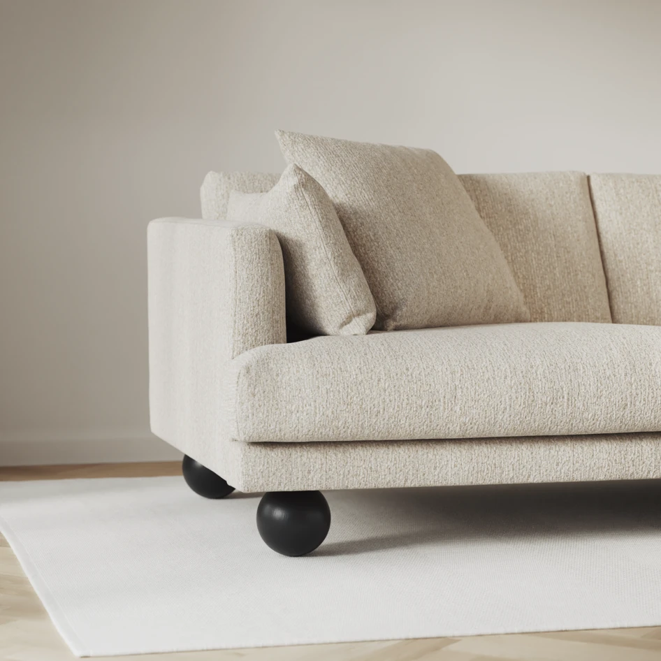 Harper - 3-sits soffa, hel dyna - Beige