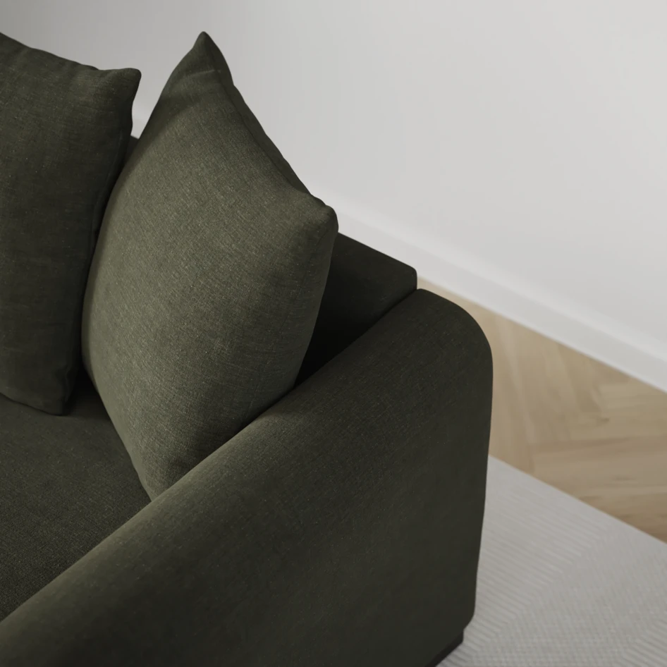 Town - 3-sits soffa med divan vänster och schäslong höger - Grön