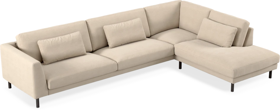 Willow - 4-sits soffa med divan höger, fast klädsel - Beige