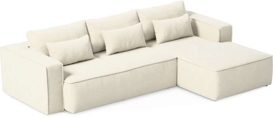 Ide - Bäddsoffa 3-sits med schäslong höger - Vit