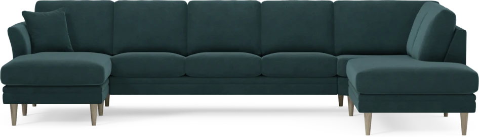 Eden - 3-sits soffa med schäslong vänster och divan höger - Blå