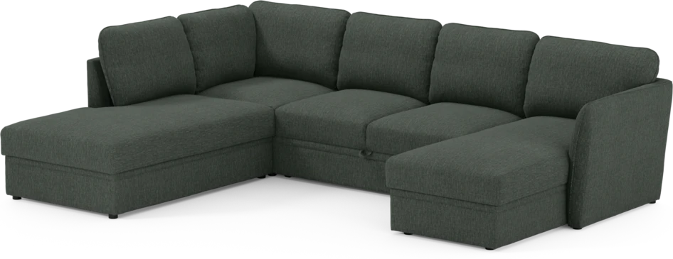 Öland - Bäddsoffa med divan vänster och schäslong höger - Grön