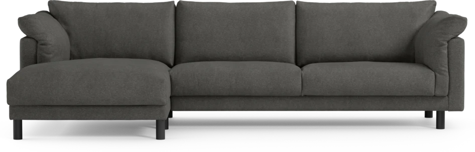 Cherrie - 3-sits soffa med schäslong vänster, fast klädsel - Grå
