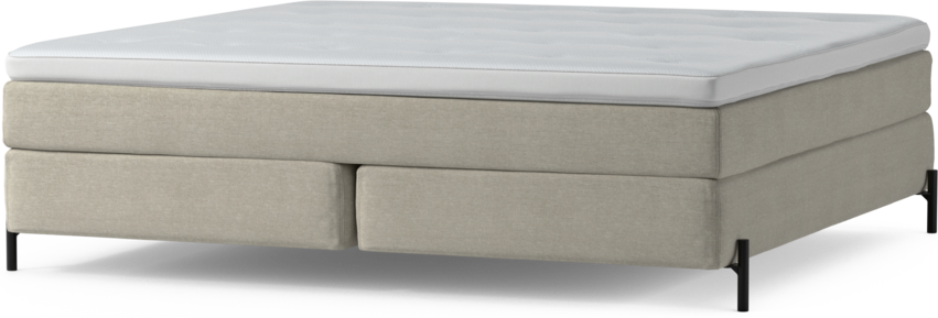 Delux Sense - Kontinentalsäng, dubbelsäng med bäddmadrass och sängben - Beige