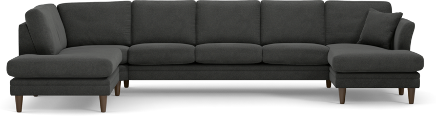 Eden - 3-sits soffa med divan vänster och schäslong höger - Svart