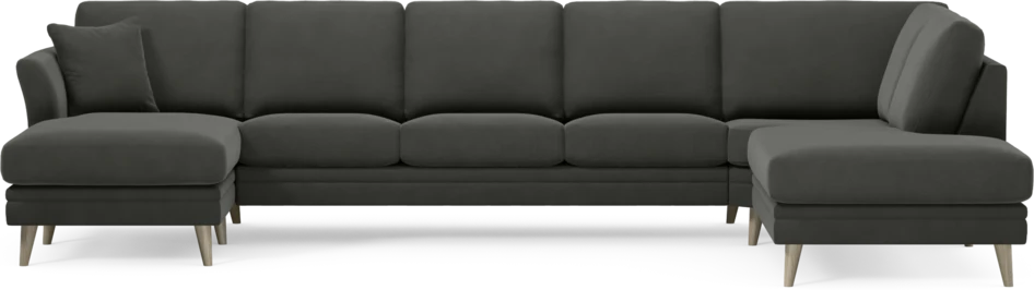 Eden - 3-sits soffa med schäslong vänster och divan höger - Grå